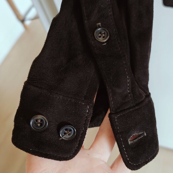 Vintage Golden Bear Suede Leather Oversized Shirt L - Picture 7 of 10
